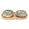 Set of 2 Small Mango Wood Dipping Bowls - Bali Whirl