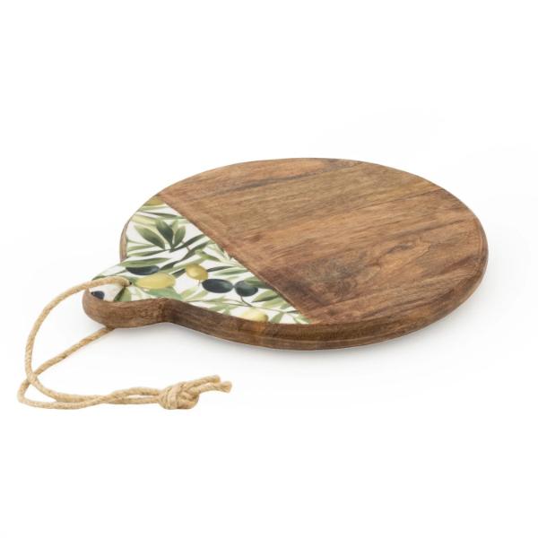Round Chopping Board Mango Wood - Olives