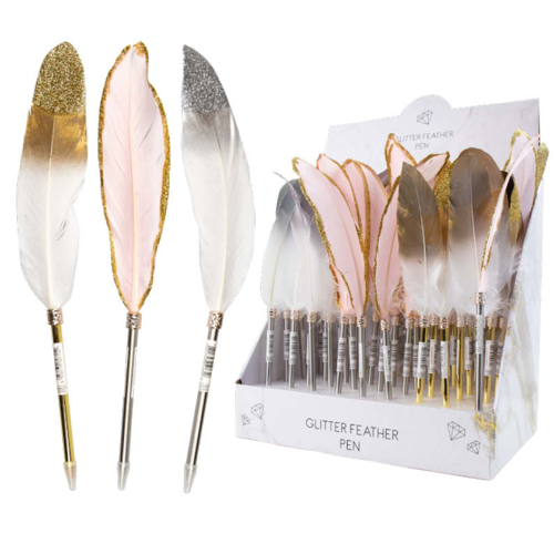 Luxury Glitter Feather Pens