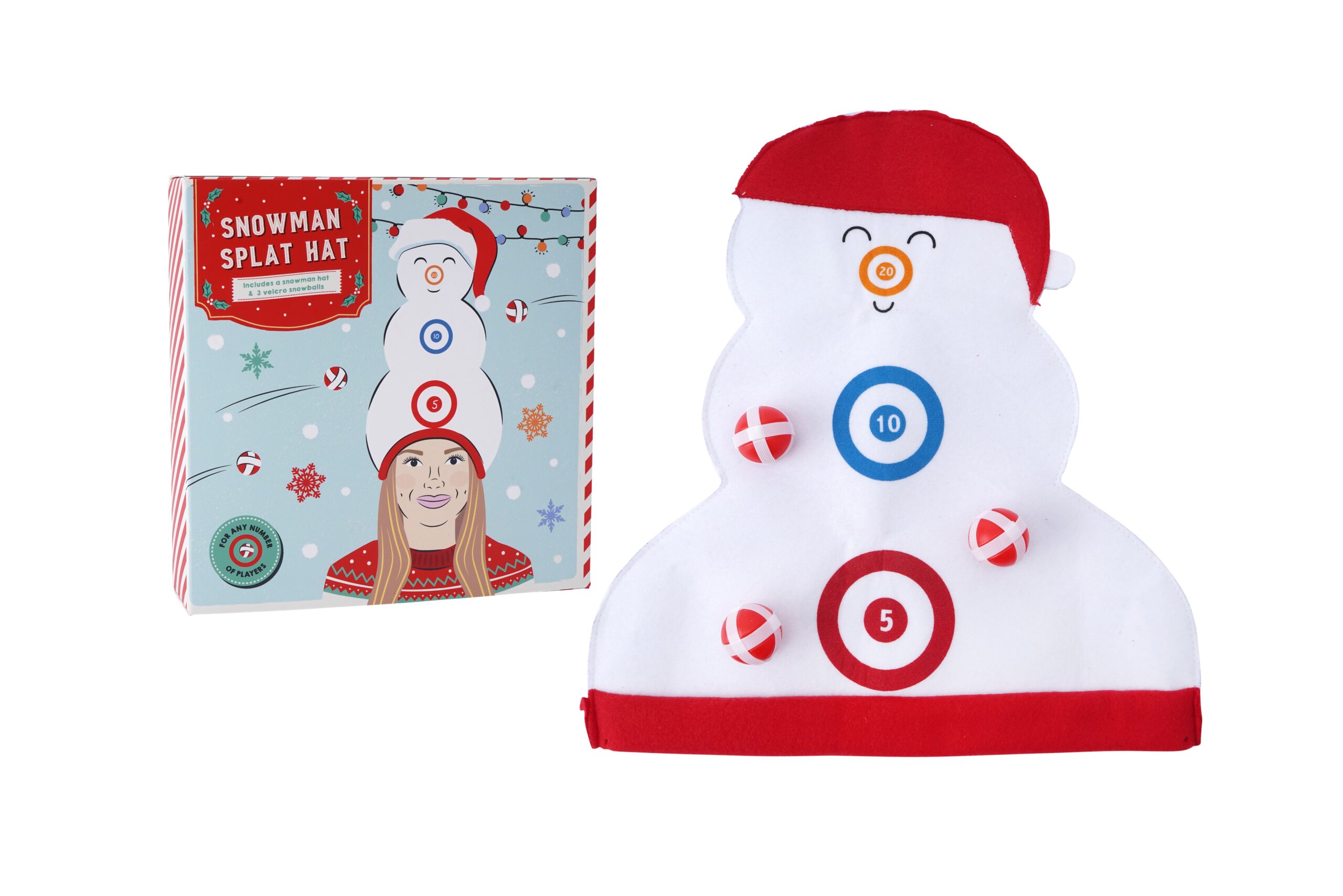 Snowman Splat Hat Game With Velcro Balls