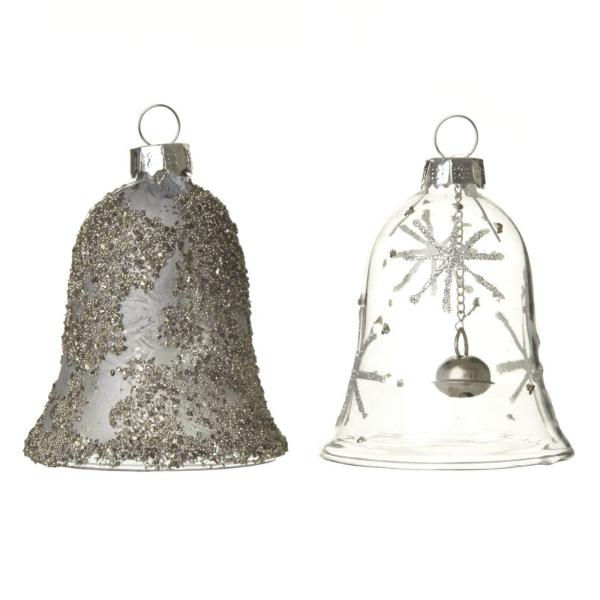 Glass Hanging Bell Mix, 8cm