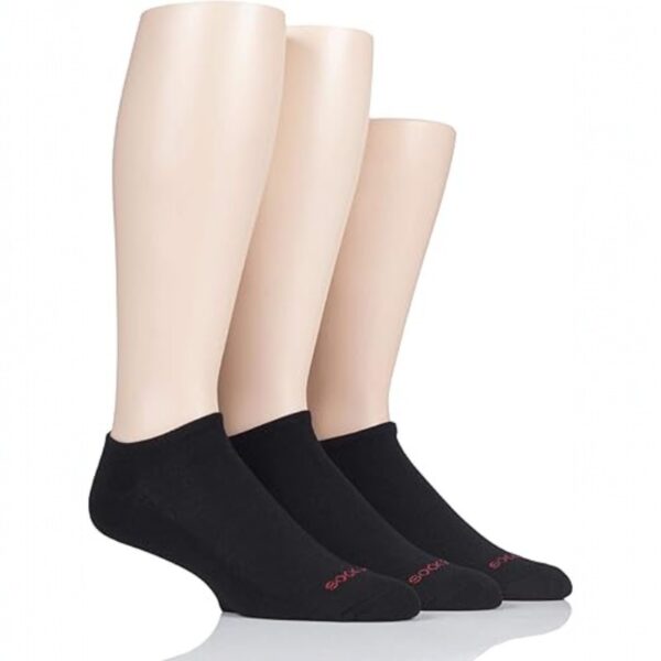 Mens 3 Pack Bamboo Black Trainer Socks