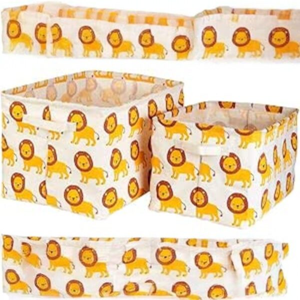 Savannah Safari Canvas Storage Baskets - Set of 2