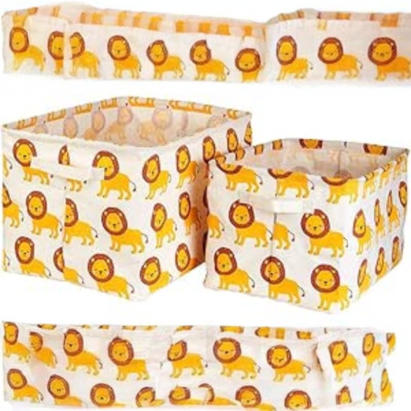 Savannah Safari Canvas Storage Baskets - Set of 2