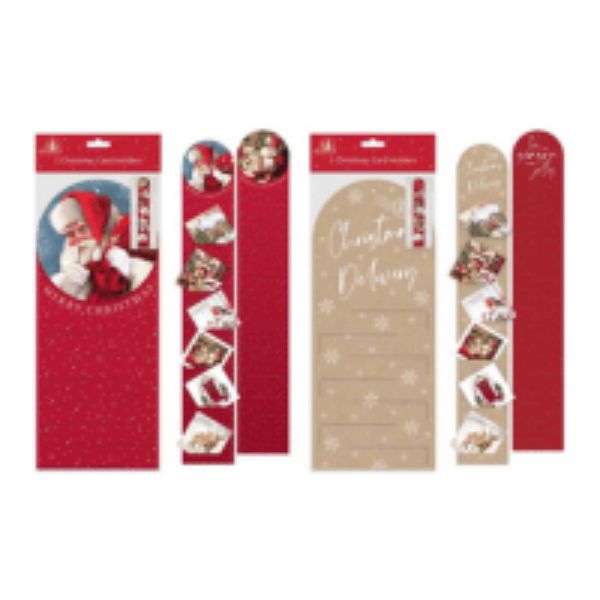 2 Pack Traditional Design Christmas Card Holders - XC0027