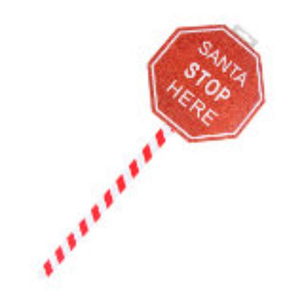 Santa Stop Here Stop Sign