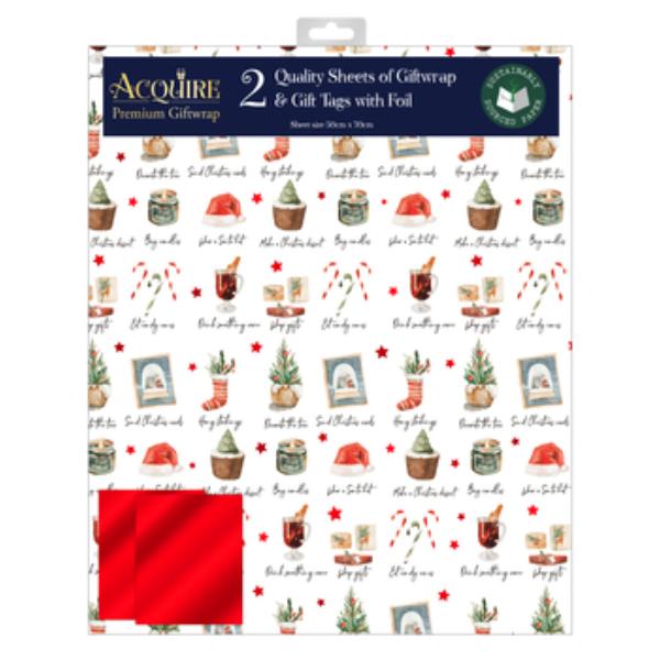 Festive Icons 2 Sheets & 2 Tags 50cm x 70cm
