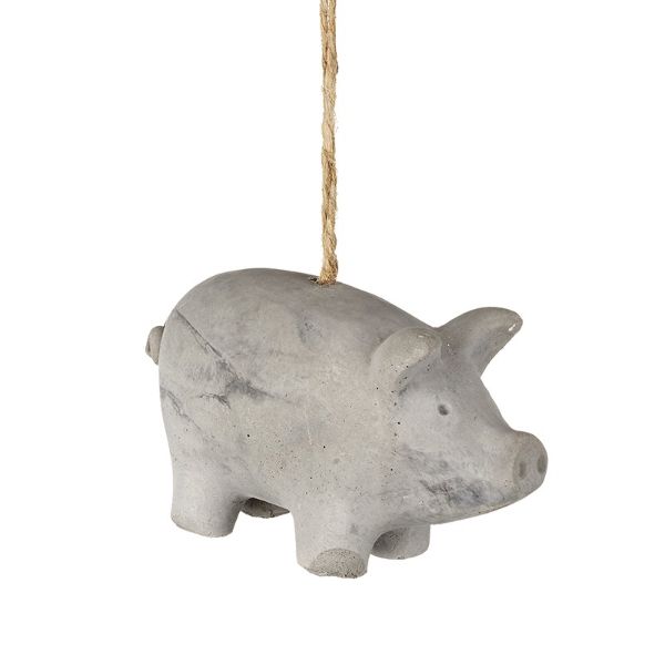 GREY HANGING CEMENT PIG	CODD176
