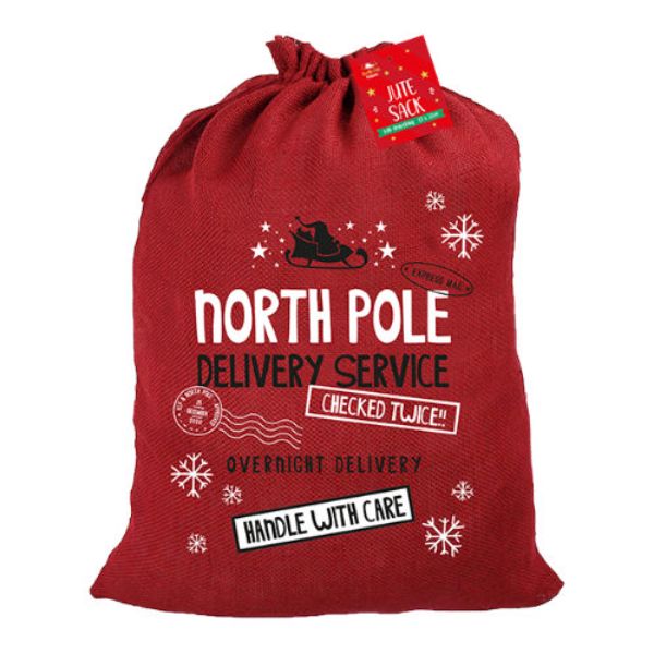 Christmas Jute Sack 69cm X 50cm - XMA4094