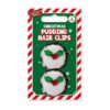Christmas Pudding Hair Clips 2 Pack - XMA5640