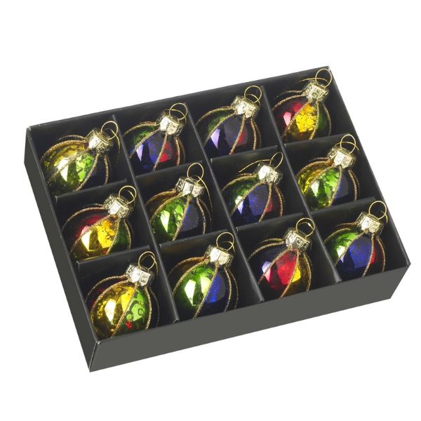 MULTI-COLOURED CHRISTMAS BAUBLE BOX SET	D236