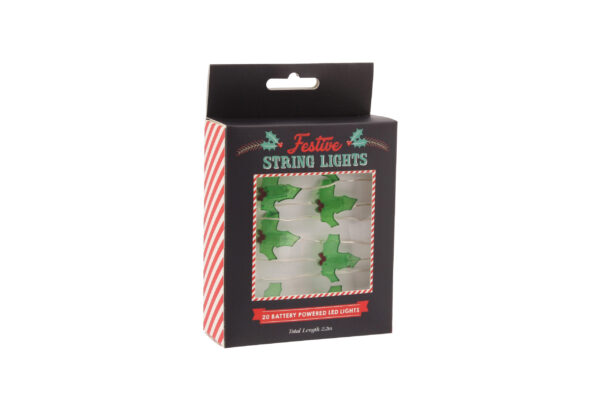 Festive String Lights - Holly