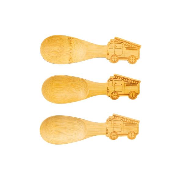 Bamboo Fire Engine Spoons - Set of 3JQY037