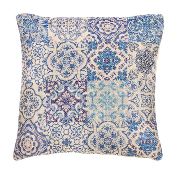 Blue Tile Print Cushion CoverLEVI087