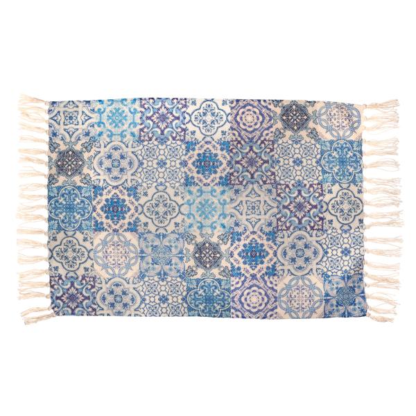 Blue Tile Print Rug SmallLEVI088
