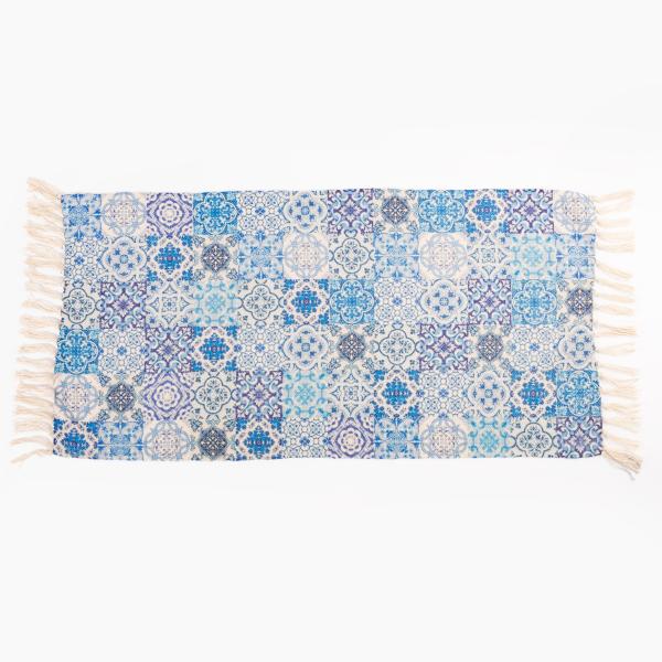 Blue Tile Print Rug LargeLEVI089