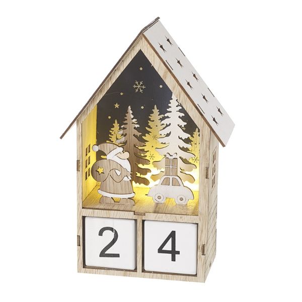 WOODEN LIGHT UP HOUSE ADVENT	TPP668