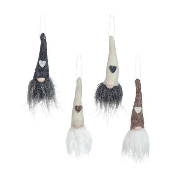 MIX OF 4 GONKS WITH HEART ON HATS	WLC319