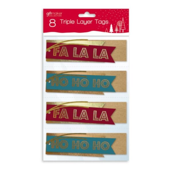 Triple Layer Christmas Gift Tags 8pk