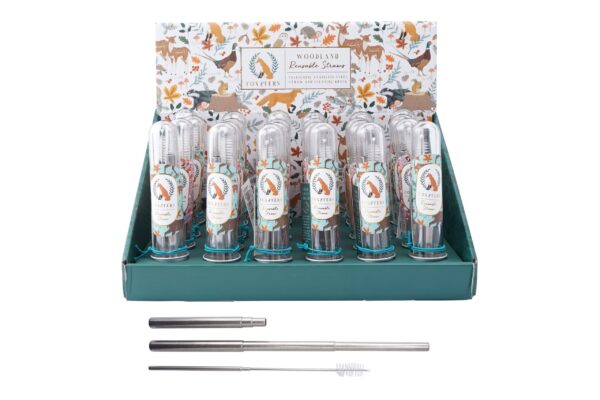 Fox and Fern 4 Assorted Reusable Straws