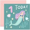 1st Birthday Mermaid Card