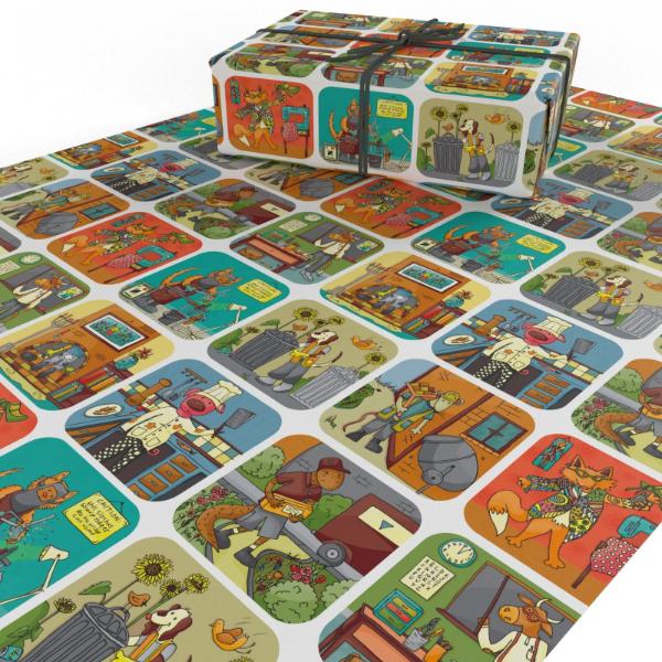 Childrens Working Animals Wrapping PaperRPCWA