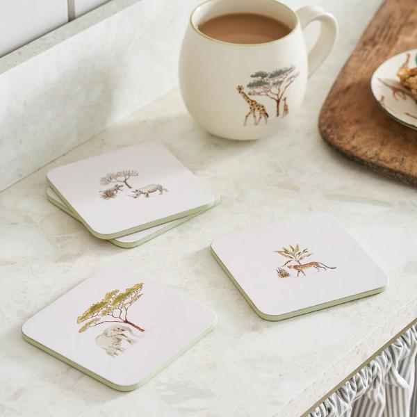 Coasters - Set Of 4 - Zsl - Wild Savannah