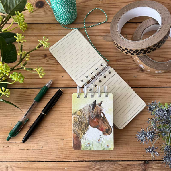 Horse And Flower Small Spiral Notepad - Ssn50