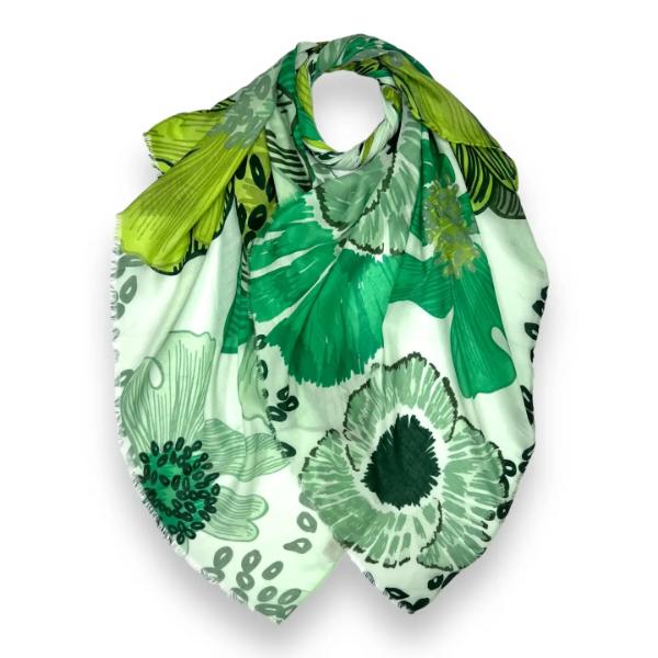 Big flower printed scarf