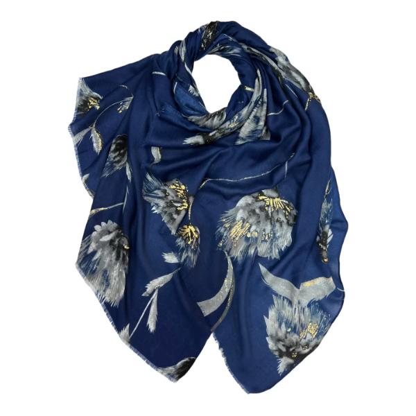 Dusty miller flower print on medium weight scarf - Image 2