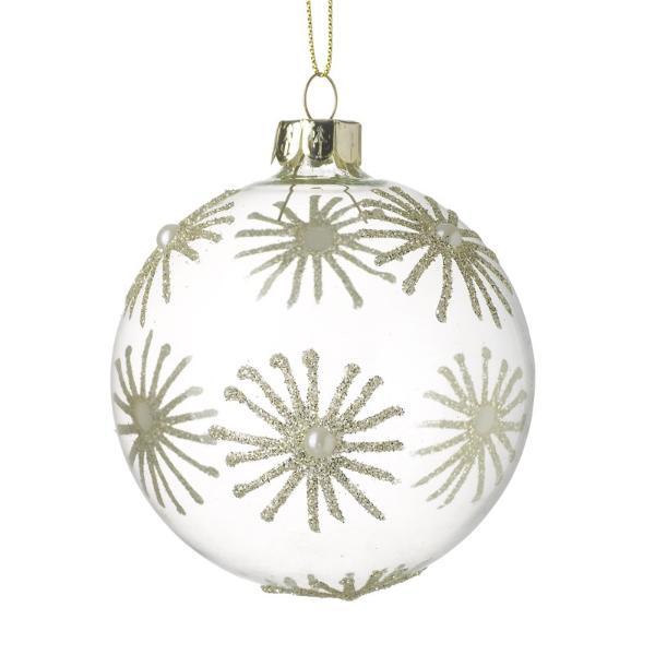 GLASS SNOWFLAKE BAUBLE DECORATION
