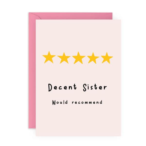DECENT SISTER Funny Birthday Card CF17