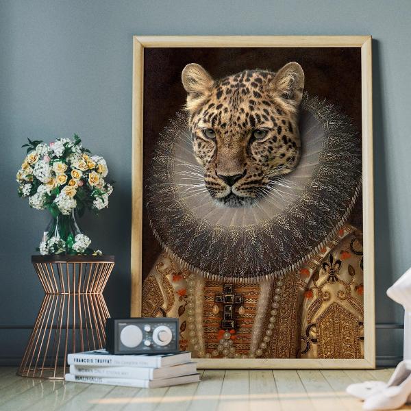 Queen Leopard Portrait Altered Art Print