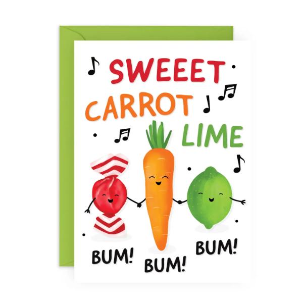 SWEET CARROT LIME Cute Birthday Card CF916
