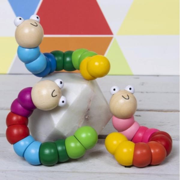 Retro Wooden Wiggly Worms