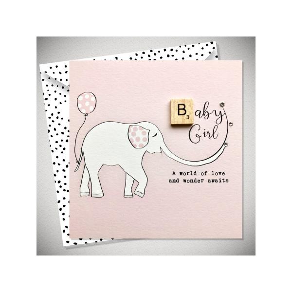 Baby Girl Card, 15cm