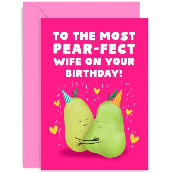 Pear-fect Wife Birthday Card