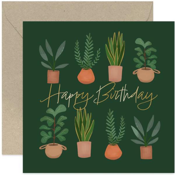 House Plants Happy Birthday Card