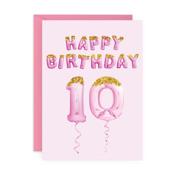 BDAY BALLOONS 10 PINK