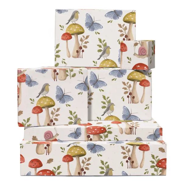 Cute Mushroom 100gsqm Wrapping Paper Sheet GW952SIN