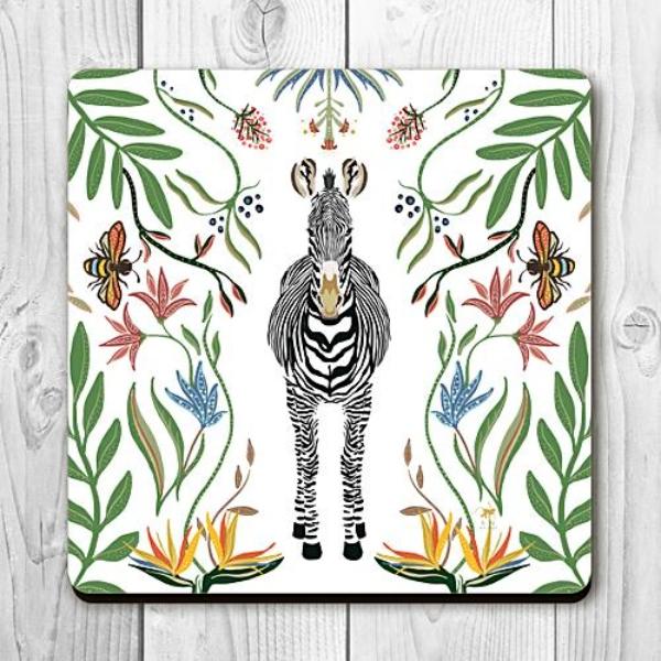 EA Zebra - White - Coaster