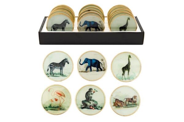 Safari Glass Coasters 10Cm