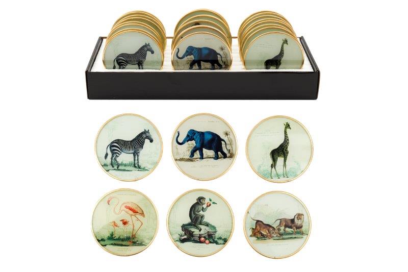 Safari Glass Coasters 10Cm