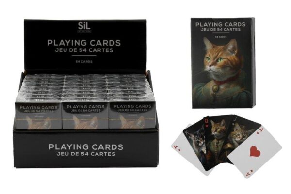 Cat Playing Cards 9Cm