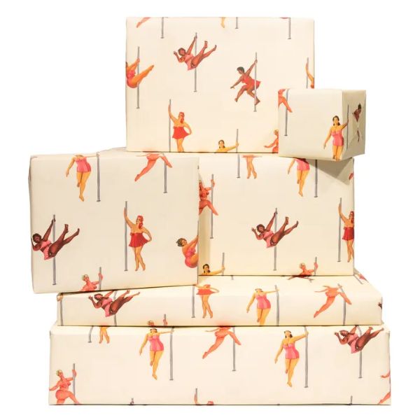 Pole Dancers 100gsqm Wrapping Paper Sheet 	GW402SIN