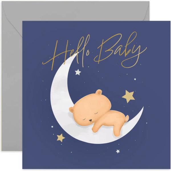Hello Baby Moon Card