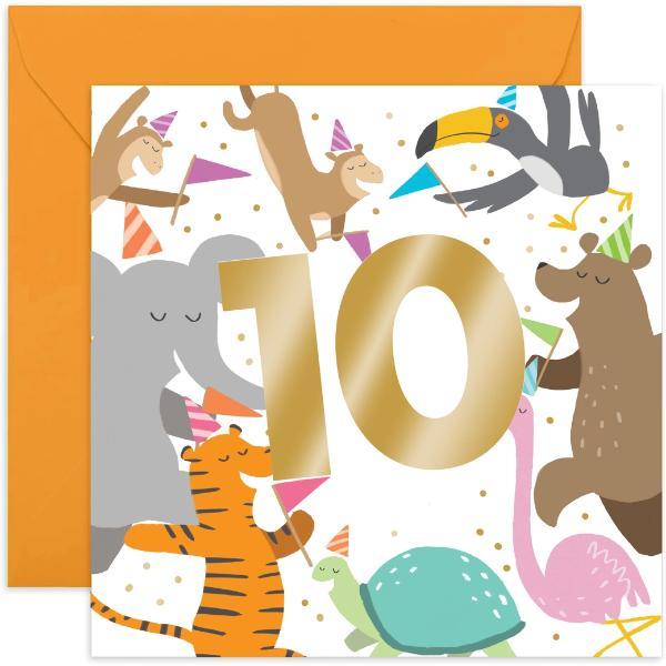 Party Animal 10th Birthday Card