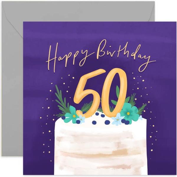 50th Cake Birthday Card