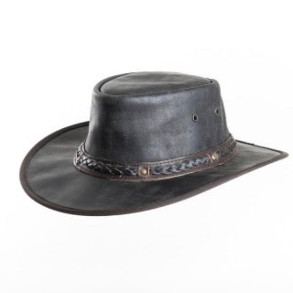 Brown Crushable Soft Leather/Braided Hat Band / Ak65