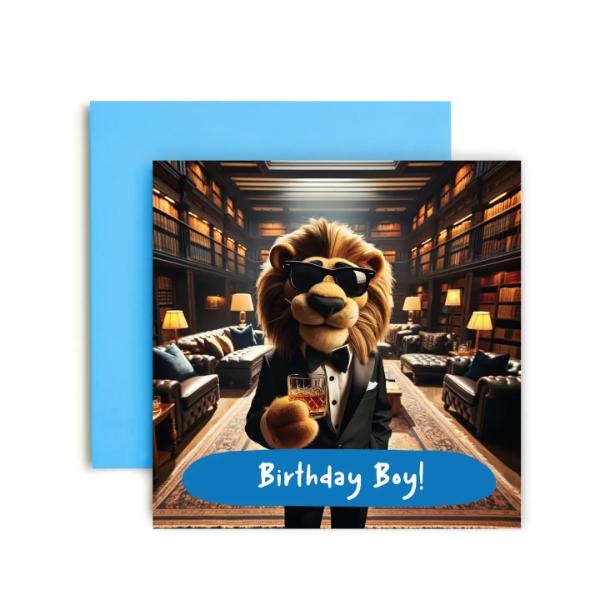 Birthday Boy Lion Happy Birthday Card